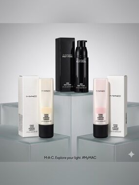 MAC Cosmetics Bundle! Prep & Prime Primer, Pinklite & Goldlite Strobe Cream! NEW